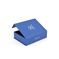 Boîte en papier rigide imprimée avec logo personnalisé carton pliable recyclable pour vêtement chaussure emballage cadeau cadeau aimant noir bleu