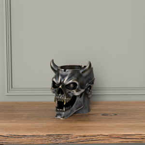 Vente en gros de cendrier gothique personnalisé crâne de démon en résine OEM artisanat forme personnalisable en vrac ODM marque pour intérieur accessoires de fumer - Product Image 5