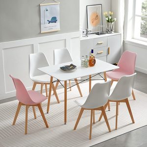 Sillas de Comedor <span class=keywords><strong>Tulip</strong></span>án de Venta al por Mayor de Fábrica con Asiento de Plástico, Cojín de PU y Madera Maciza de Haya para Restaurante y Hotel de Estilo Nórdico - Product Image 5
