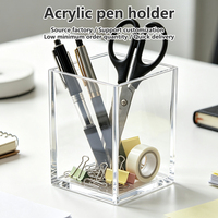 Support de stylo en acrylique transparent multifonctionnel à bords lisses, matériau épais, personnalisation directe d'usine, livraison rapide