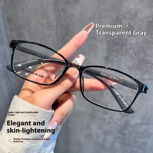 超軽量7gダイヤモンドフェイスシェイプ眼鏡フレーム狭い正方形無地メガネ女性と男性用 - Product Image 2