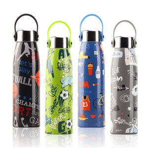 Customize 500ml Nice Advertising Gift Creative Water Thermos Simple Department Store Student Bottle with Handle