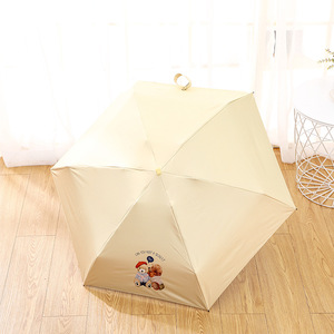 High Quality Small Manual Open Cute Compact Pocket Mini Sun Rain Portable UV Protective Printing Custom Logo 5 Folding <b>Umbrella</b> - Product Image 3