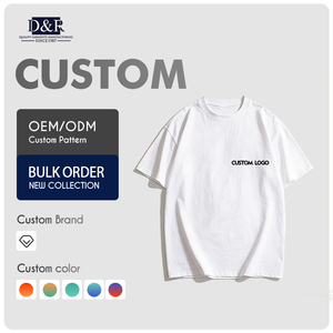 เสื้อยืดคอกลมสีพื้นเรียบง่าย สไตล์ลำลอง พิมพ์ลายปักโลโก้ตามสั่งจากโรงงาน สีดำ สีขาว แขนสั้น - Product Image 1