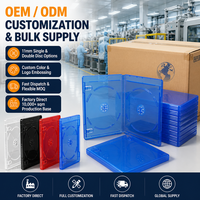 Op voorraad Transparant Blauwe 2-Disc Blu-ray Opbergdoos Dubbele Disc Media Box met Booklet Clips voor 4K UHD Filmseries