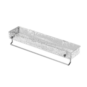 Estante de Esquina para Baño y Cocina con Textura de Hielo, Sin Perforaciones, Sin Taladros, Barra para Toallas, Montaje en Pared, Ajustable, Fácil de Limpiar, Almacenamiento - Product Image 5