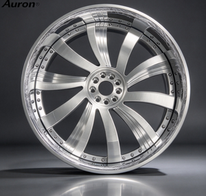 Jante en alliage d'aluminium poli Auron 5.5x17 multi-rayons en deux parties moulée pour la mise à niveau des voitures particulières - Product Image 2