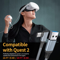 Cable VR de 5M, USB 3.0 de Alta Velocidad, Cable de Carga Tipo C, Cable USB a USB C de Carga Rápida para Juegos de PC, Steam VR