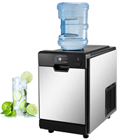 Machine à glaçons portable 35 kg/24h 2 en 1 avec distributeur d'eau, machine à glaçons commerciale