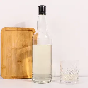 Commercio all'ingrosso vuoto 1 litro 1000 ml 100 cl premium bottiglia di whisky di vetro liquore vodka contenitore di vetro