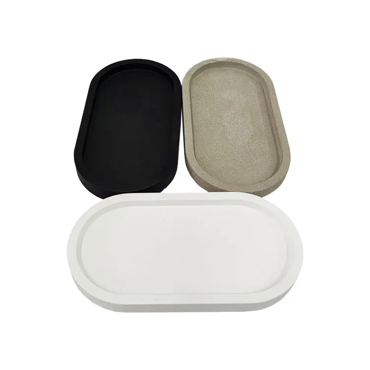 Modern stil polystyle oturma odası dekoratif vanity oval caddy tepsi banyo parfüm depolama tepsisi ev eşyaları için