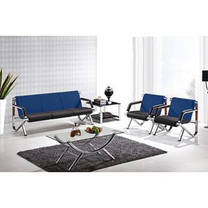 Conjunto de Sofá de Oficina Wolverhampton de 3 Plazas con Reposabrazos, Muebles Modernos para Sala de Estar, Estilo Cuero Negro y Rojo - Product Image 3