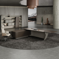 Bureau de travail minimaliste moderne de luxe en panneaux de bois, table d'ordinateur convertible sur mesure pour bureau, maison, hôpital