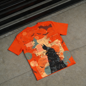 T-shirt décontracté oversize délavé à l'acide 100% coton, style streetwear, épaules tombantes, imprimé vintage pour hommes - Fabricants de vêtements - Product Image 1