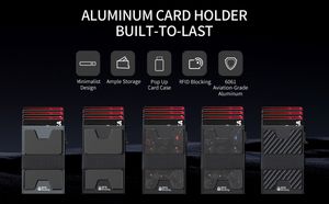 स्लिम कैथोलिक एल्यूमीनियम क्रेडिट कार्ड धारक विस्तार बैकप्लेट राफिड कम धातु कैश स्ट्रैप सरल स्ट्रैप - Product Image 4