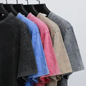 Custom Oversized Blank Men Tshirt Vintage Print 100% Cotton T-shirts Wholesale High Quality Acid Wash T Shirt