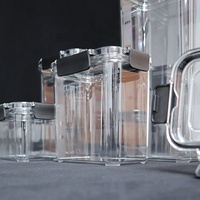 Ensemble de 14 contenants de rangement pour aliments en plastique empilables, étanches, de qualité supérieure, en PET et PP, pour fruits et légumes