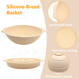 Outils de boulangerie et pâtisserie Lifeto, bols de levage pour pain au levain, paniers de levage en silicone pour pain au levain, paniers ovales et ronds en silicone - Product Image 5