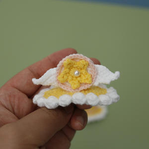 للبيع بالجملة إكسسوار شعر كاواي جميل إبداعي رخيص مصنوع يدويًا قلب ملاك كروشيه ناعم للفتيات والأطفال والنساء هدية - Product Image 2