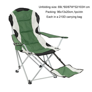Portable Folding Camping Fishing Chair Beach Recliner Chair With <b>Footrest</b> Cup Holder for Outdoor Camping - Product Image 5