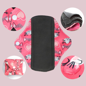 Precio más bajo S Bamboo Charcoal Polar Fleece Servilletas Hygiéniques Réutilisables Lavable Impermeable Sanitario Pad Precio de fábrica - Product Image 3