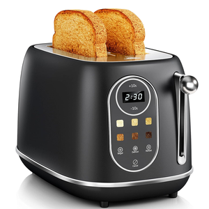 <span class=keywords><strong>Grille</strong></span>-<span class=keywords><strong>pain</strong></span> intelligent à écran tactile 2 tranches avec <span class=keywords><strong>fente</strong></span> large, 6 niveaux de brunissage, plateau à miettes amovible, réchauffage, décongélation, pour bagel, <span class=keywords><strong>pain</strong></span> - Product Image 1