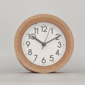 Réveil silencieux en bois avec veilleuse, sans tic-tac, alimenté par piles, petit réveil rond pour chambre à coucher, bureau, décoration intérieure - Product Image 2