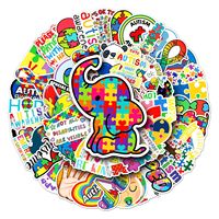 50Pcs Positive Autisme Sensibilisation Soins Graffiti Autocollants Pour Bouteille Ordinateur Portable Téléphone Décor Santé Mentale Autocollant