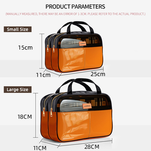 Waterproof Transparent pu Travel Toiletry Bag for <strong>Women</strong> Men <strong>Washbag</strong> 3 PCS Set Makeup Cosmetic Organizer Pouch - Product Image 6