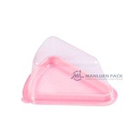 Boîtes à gâteaux triangulaires jetables en gros Manluen, contenants en plastique PET pour desserts, gâteaux au fromage, boîtes à gâteaux à emporter