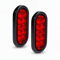 Kit de feux arrière LED ovales rouges de 6 pouces avec œillet pour camions semi-remorques Freightliner Kenworth Peterbilt Volvo 12V 24V