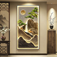 Design de paysage moderne Peinture de paysage créative LED Peinture de porcelaine en cristal Impression numérique Art mural Pein