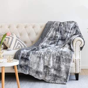 Tùy Chỉnh Giá Rẻ Nhất Hai Lớp Nặng In Cao Đống <span class=keywords><strong>Faux</strong></span> Lông Vải Mùa Đông Ném Chăn Cho Trang Trí Nội Thất Sofa - Product Image 3