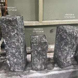 Decorazione per la casa ornamenti interni simulazione roccia artificiale vista montagna nera ornamento di pietra per il centro del giardino - Product Image 3