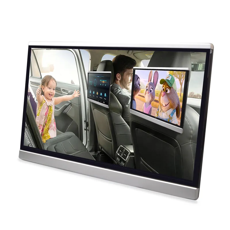 Auto Kopfstütze Bildschirm 13,3 Zoll mit 7 Farben LED-Licht 2 32G Voll-Touchscreen Android 11 Auto-Display für Rücksitz Unterhaltung