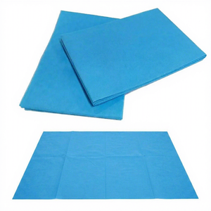 Feuille de tissu non tissé bleu 100 GSM, imperméable, épaisse, 58/60 pouces, pour usage hospitalier, en PP spun-bonded uni/croisé/pointillé - Product Image 1