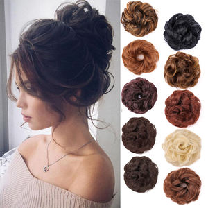 ธรรมชาติ Messy ผมปลอม Bun เส้นผม Scrunchies Updo หางม้าขยายหยิกผมสังเคราะห์ Chignon สําหรับผู้หญิง - Product Image 1