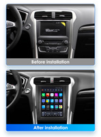 CARUPEZ Estéreo de Coche Android de 9,7 Pulgadas para Ford Fusion/Mondeo MK5 13-19 Auto AC GPS Tesla Style 8 Núcleos Transmisor FM de 1 Año Tarjeta SD