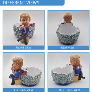 Posacenere personalizzato in resina artigianale fatto a mano sostenitori presidenziali posacenere testa Bobble Figurine Design <span class=keywords><strong>divertente</strong></span> regalo ideale per gli amici - Product Image 4