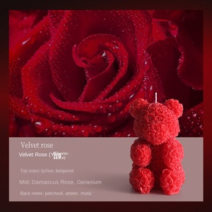 Sáng tạo dễ thương Gấu đậu nành sáp lọ thủy tinh nến hương liệu hiện đại handmade tự làm hoa hồng thơm nhiệt độ thấp vui vẻ cặp vợ chồng sinh nhật - Product Image 6