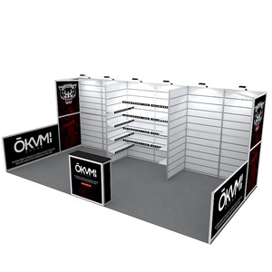10x20 xách tay <span class=keywords><strong>Modular</strong></span> khung nhôm triển lãm thương mại đá đen tường kệ trưng bày gian hàng - Product Image 2