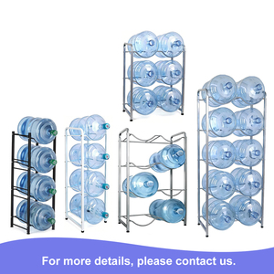 Soporte Metálico Blanco de Una Sola Columna para 4 Botellas de Agua de 5 Galones, Estante de Almacenamiento de Botellas de Agua de 4 Niveles - Product Image 4