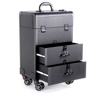 Wss 3 in 1 Aluminium Makeup Trolley Large Vanity Beauty Case Trolley Cosmetic Organiser Box <b>Bag</b> <b>Hairdressing</b> Nail Art Salon - Product Image 4