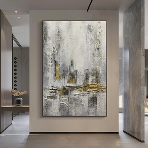 Dipinto a Olio Astratto Personalizzato su Tela, Murale Fatto a Mano, Arte Moderna da Parete per Ufficio, Bar, Casa, Grande Formato - Product Image 3