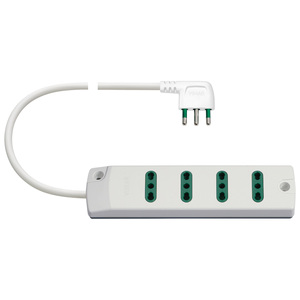 Vimar Power Strip 4 Outlets 35 Cm White 90 Degree <b>Plug</b> - Product Image 1