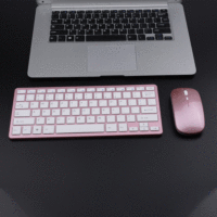 Clavier et souris sans fil 2,4 G double mode mini avec interface USB à plat pour iPad, PC et ordinateur portable
