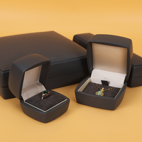 SIFOO Coffret à bijoux de luxe en cuir PU gris avec logo personnalisé, nouveau design, style velours, pour bague, pendentif, collier, cadeau
