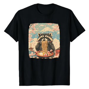 <span class=keywords><strong>Camiseta</strong></span> Japonesa <span class=keywords><strong>de</strong></span> Ramen <span class=keywords><strong>con</strong></span> Mapache Comiendo Fideos, Diseño Gráfico <span class=keywords><strong>de</strong></span> Animal Tierno, Arte <span class=keywords><strong>de</strong></span> Flor <span class=keywords><strong>de</strong></span> Cerezo del Monte Fuji, Regalo para Amantes del Anime - Product Image 6