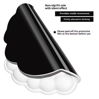 Repose-poignets monobloc en cuir couleur unie pour clavier, forme nuage, coussin de protection pour les mains et les poignets, pour bureau transfrontalier