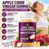 Bonbons gélifiés au vinaigre de cidre de pomme pour adultes OEM, pour une peau éclatante, la perte de poids, la détoxification, la santé digestive, 60 unités, compléments alimentaires à mâcher
